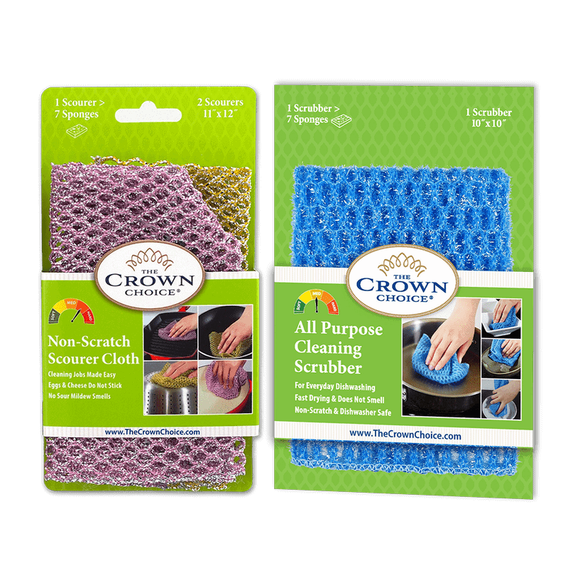 Kitchen Scrubber Set - Non-Scratch Heavy Duty Scouring Pad or Pot Scrubber Pads and NO Odor Dish Cloth Combo Pack 2 Kitchen Scrubber Set - Non-Scratch Heavy Duty Scouring Pad or Pot Scrubber Pads and NO Odor Dish Cloth Combo Pack 2
