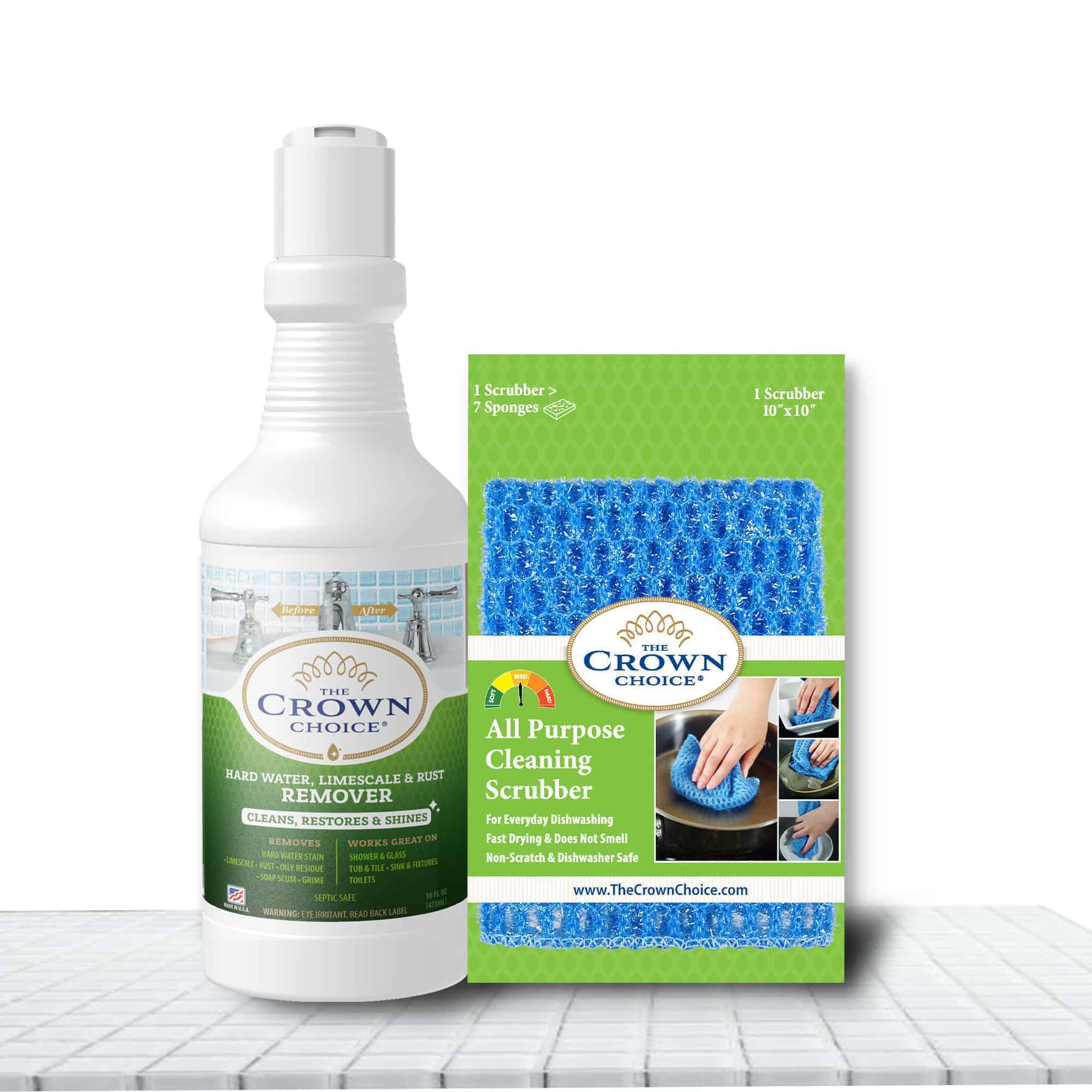 The Crown Choice Hard Water Stain Remover & All Purpose Dish Cloth 2 The Crown Choice Hard Water Stain Remover & All Purpose Dish Cloth 2