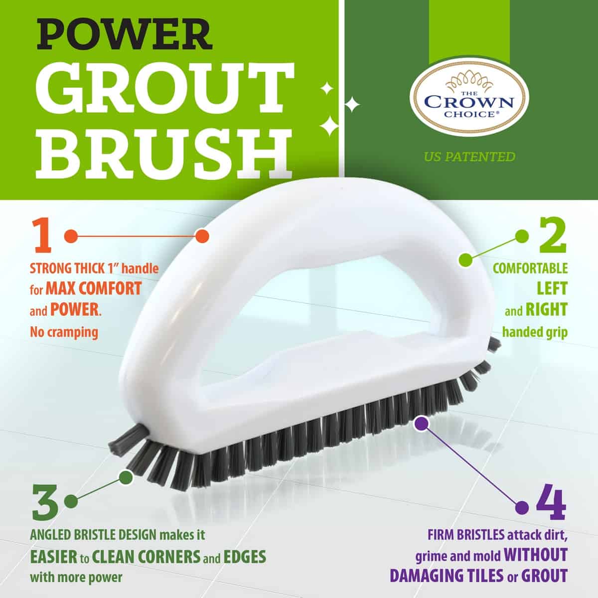 Buy online Best tile cleaning brush combo 4 piece set THE CROWN