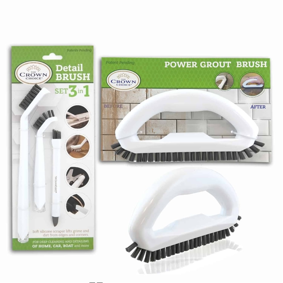 Buy online Best tile cleaning brush combo 4 piece set THE CROWN