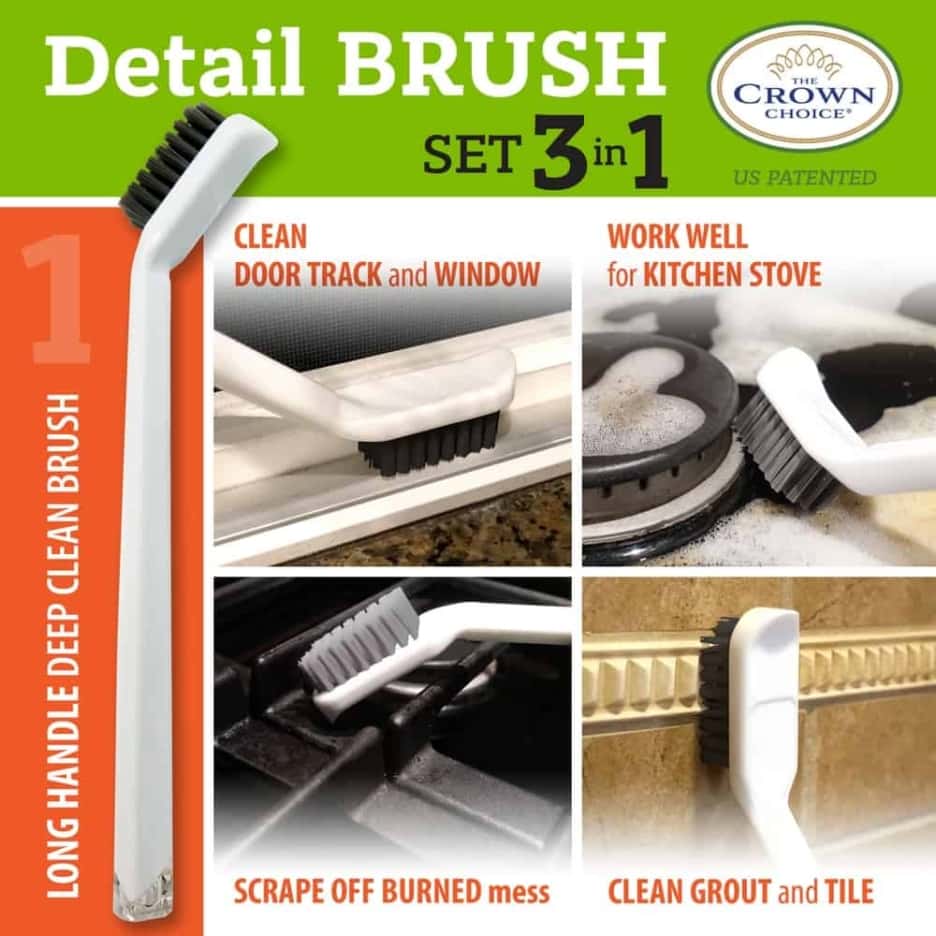 Buy online Best tile cleaning brush combo 4 piece set THE CROWN