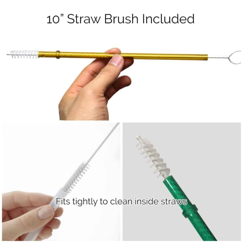 Water Bottle Cleaner with Straw Brush Set fits inside narrow neck bottles